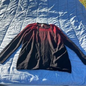 Y2K Metallic Red/Black Faux Sweater Set Holiday Party Size Petite XL